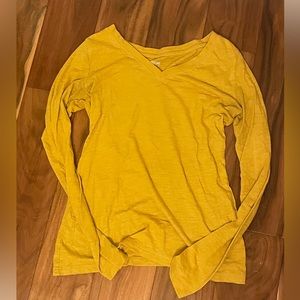 Yellow long sleeve v-neck top